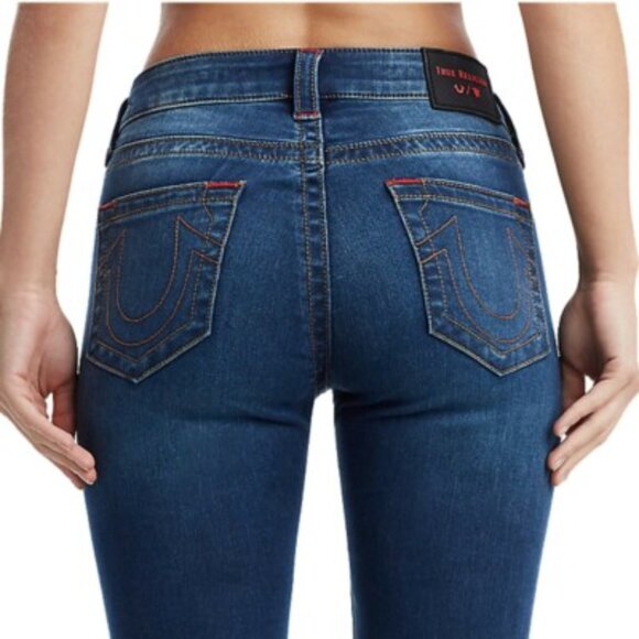 True Religion Women's Manchester United Jennie Curvy Skinny Fit Stretch Jeans 27 - Picture 1 of 14